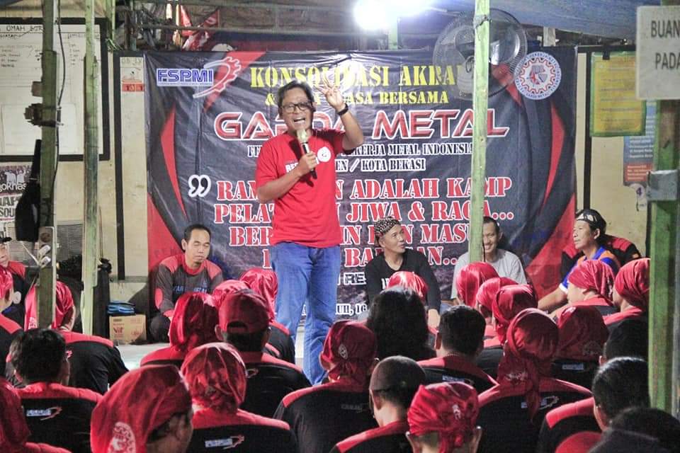 Konsolidasi Garda Metal Bekasi, Riden Hatam Azis : Jati Diri FSPMI Adalah Aksi
