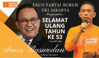 Anies Masuk Usia 53 Tahun, Partai Buruh DKI Sampaikan Selamat