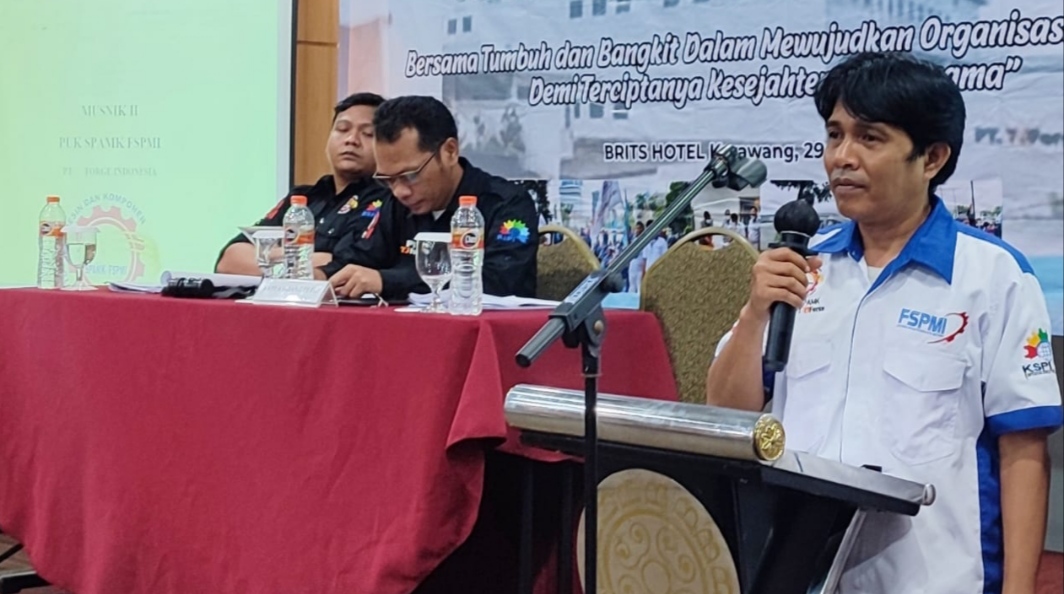 Laporan Pertanggungjawaban Ketua PUK SPAMK-FSPMI PT. TJ Forge Indonesia Di Terima Semua Peserta Musnik