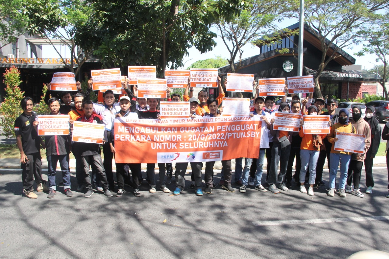 Gagal Unjuk Rasa, Aliansi GASPER Jatim Hanya Lakukan Audensi Dengan PTUN Surabaya