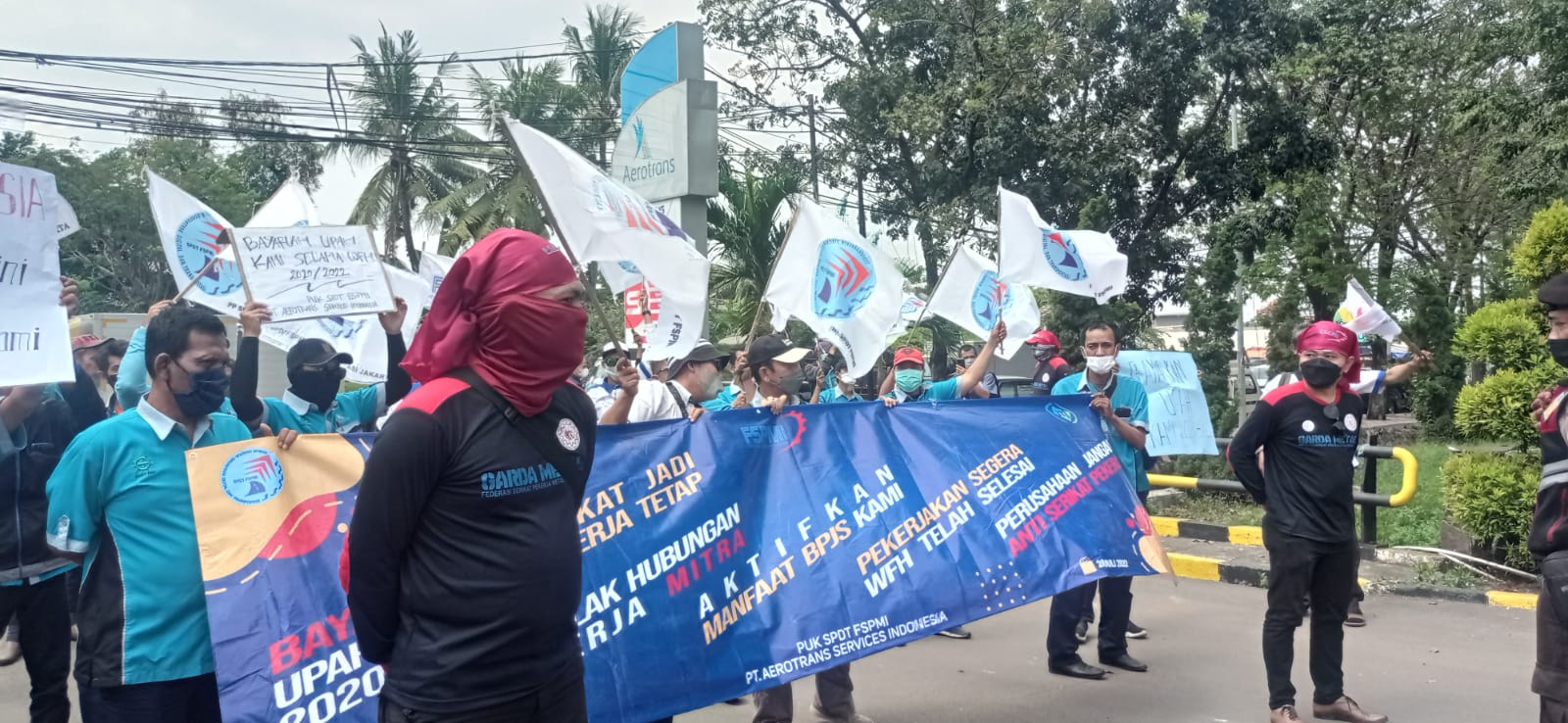 Sampai 6 Tuntutan, FSPMI PT. AEROTRANS SERVICE INDONESIA Gelar Unjuk Rasa