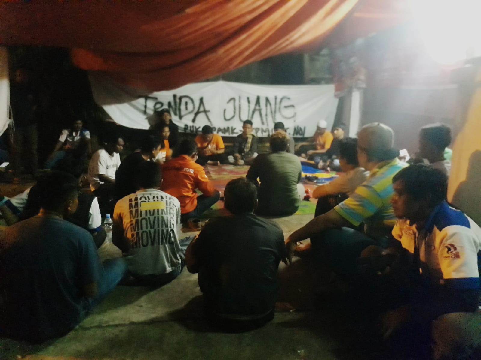 Selesai Rapat Para Pimpinan Ini Langsung Kunjungi Tenda Juang PUK SPAMK-FSPMI PT. Nozomi Subang