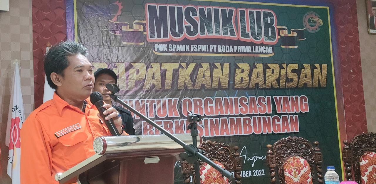 Ketua PUK Masuki Usia Pensiun, PUK SPAMK FSPMI PT. Roda Prima Lancar Gelar Musniklub