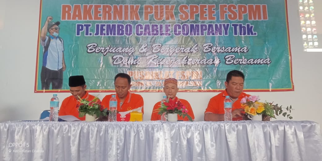 Rakernik 7 PUK SPEE FSPMI PT. Jembo Cable Company tbk : Berjuang dan Bergerak bersama Demi Kesejahteraan Bersama