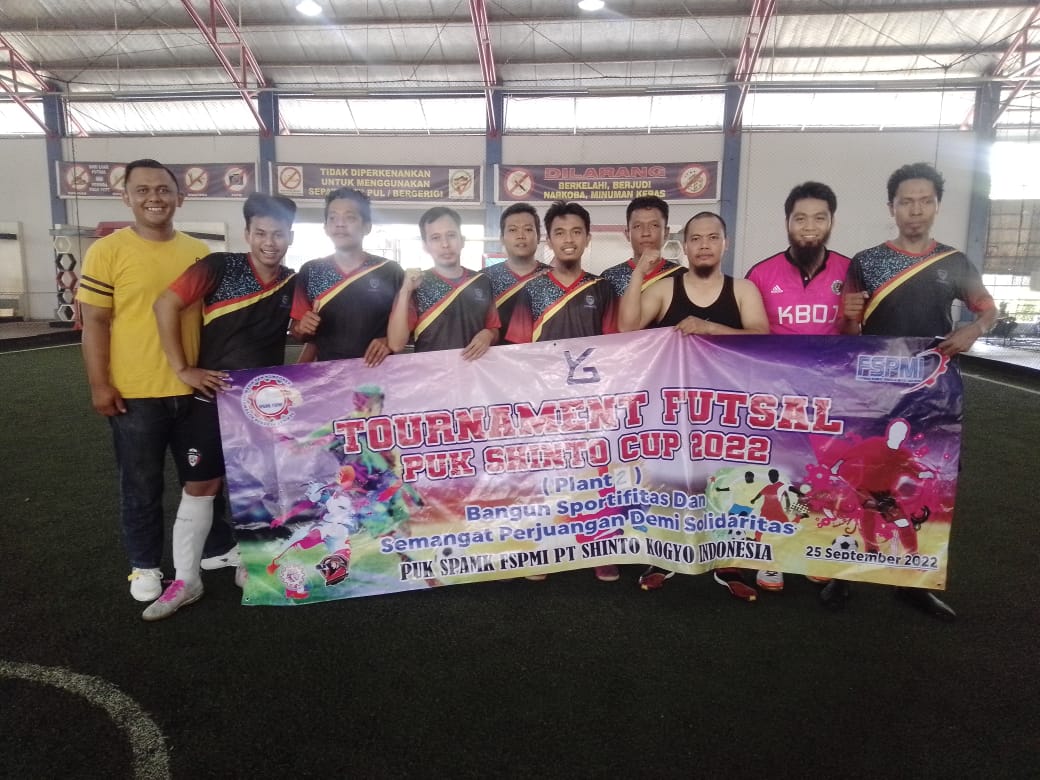 Bangun Sportivitas dan Semangat Perjuangan Demi Solidaritas, PUK SPAMK FSPMI PT. Shinto Kogyo Indonesia Adakan Tournamen Futsal
