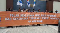 Demo Kedubes di Jakarta, Buruh Indonesia Tolak Kekerasan Terhadap Serikat Pekerja di Myanmar