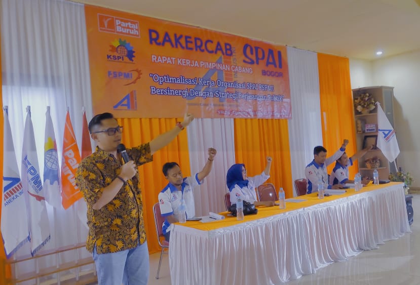 Hadiri Rakercab SPAI FSPMI Bogor, Pimpinan Pusat Jelaskan Implementasi Arti Solidarity Forever dalam Berorganisasi