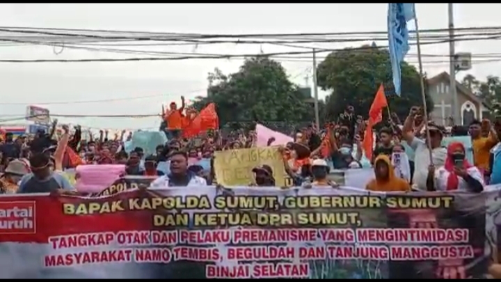 Bela Warga Binjai Selatan yang Diteror Pengelola Galian C, Partai Buruh Geruduk Polda Sumut
