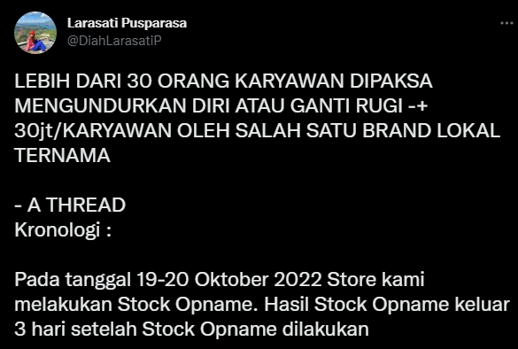 Viral, Erigo dan The Goods Dept di Duga Paksa Karyawannya Mengundurkan Diri