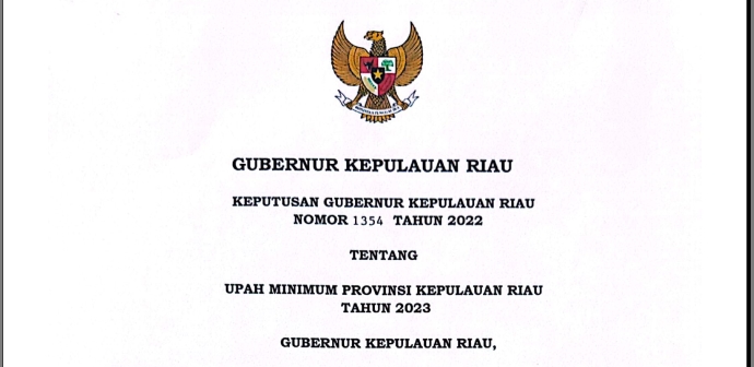 UMP 2023 Kepri, Rp 3.279.194 Naik 7,51 Persen