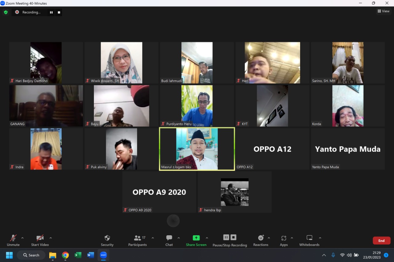 Via Zoom Meeting, PC SPL FSPMI Bekasi Bahas Beberapa Permasalahan Perburuhan