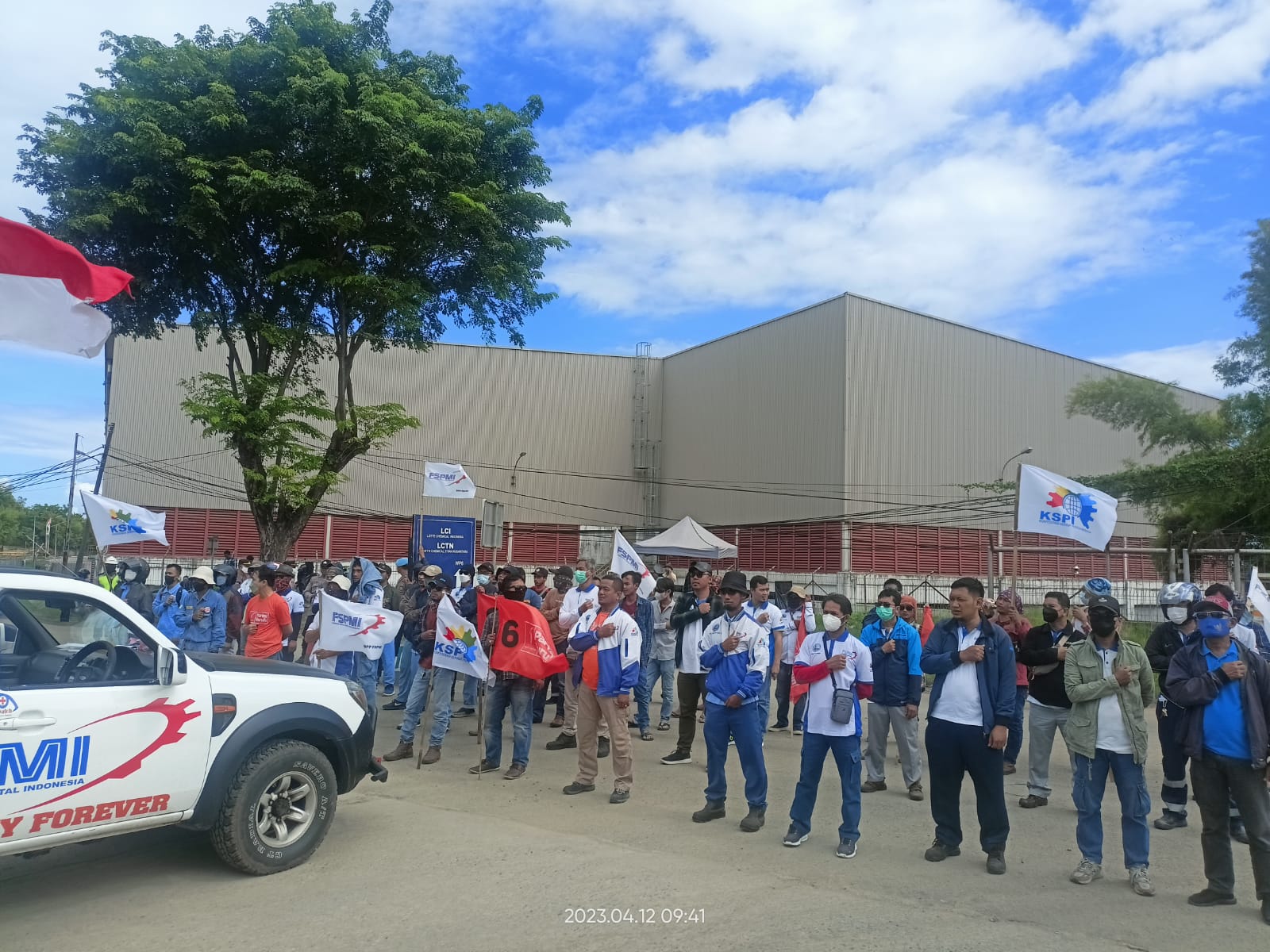 FSPMI Cilegon Kembali Berunjuk Rasa di Depan Kawasan Project Lotte