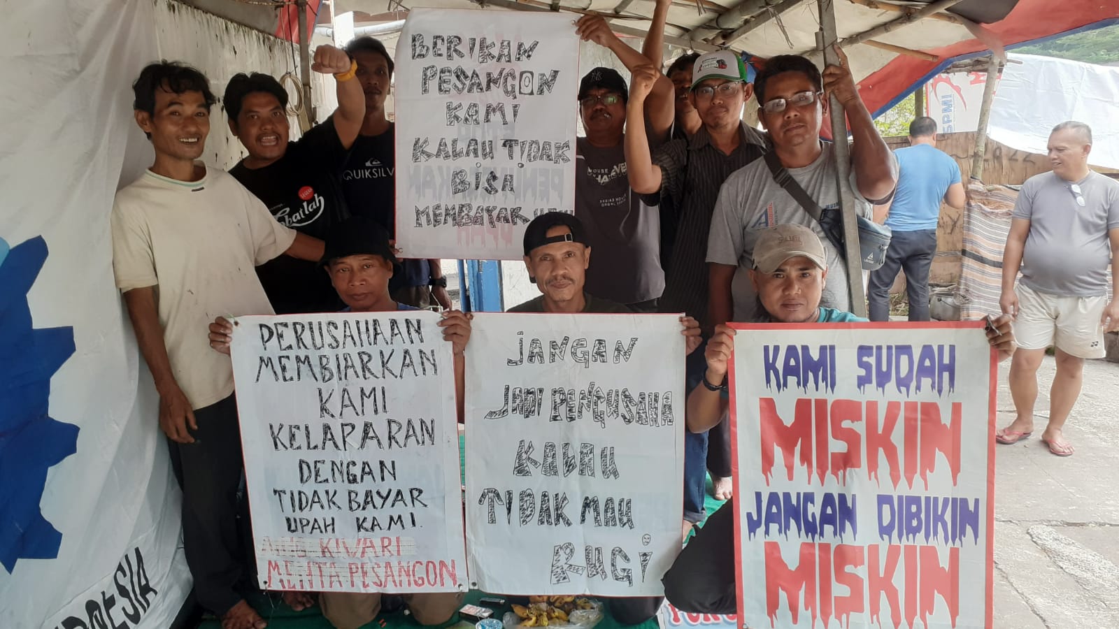 Tenda Perjuangan PUK SPAI FSPMI PT. SPANBETON Kembali Didirikan