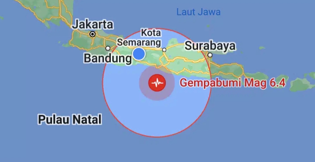 Gempa Magnitudo 6,4 Terjadi di Barat Daya Bantul, Tidak Berpotensi Tsunami