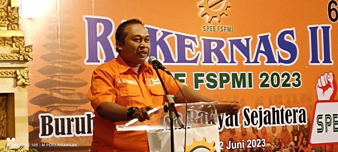 Semangat Berapi-api Nurfahroji dalam Rakernas II SPEE FSPMI 2023