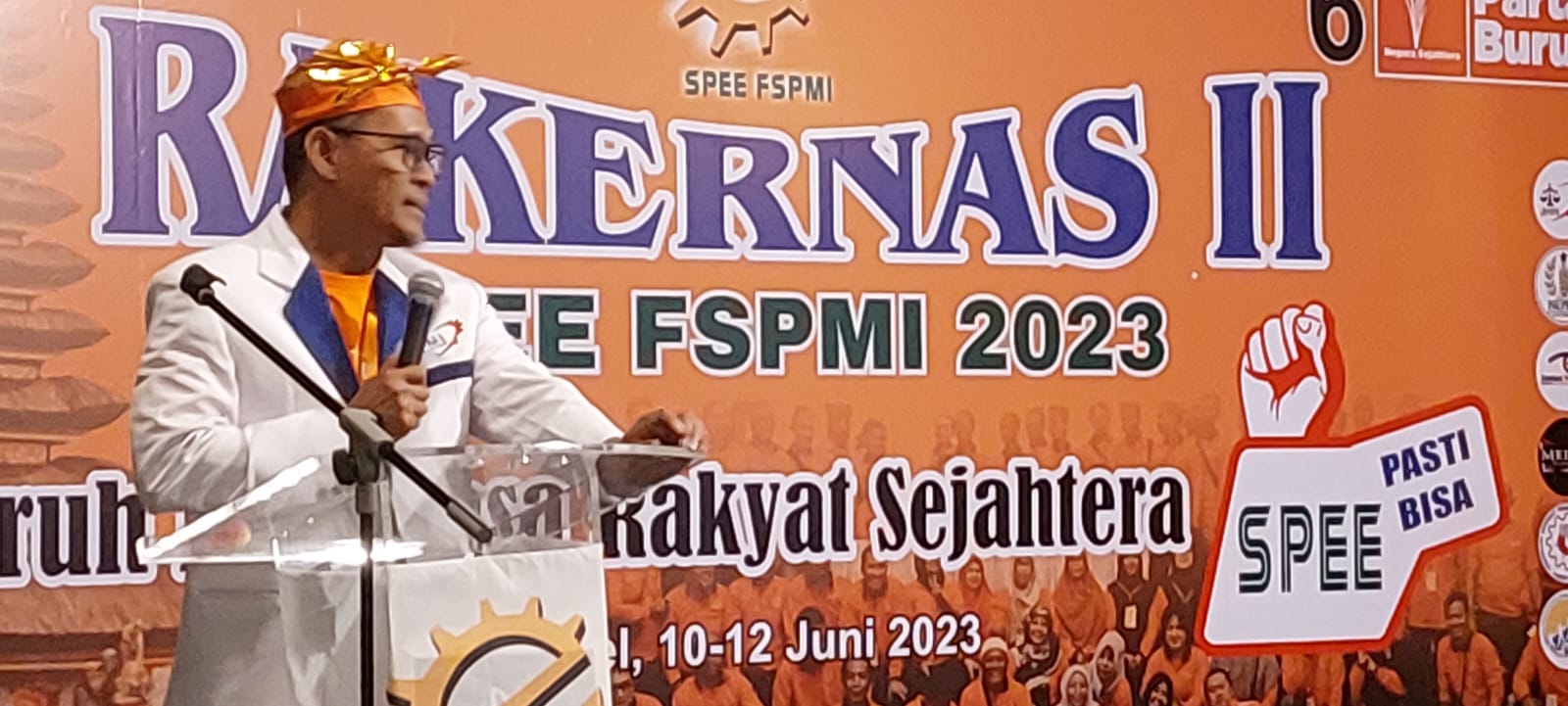 Presiden FSPMI buka Rakernas II SPEE FSPMI, Riden Hatam Aziz: Oktober 2024 : 30% Kader FSPMI Yakin Masuk Kursi Legislatif