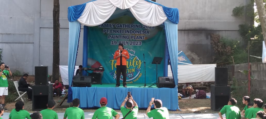 Hadiri Family Gathering Painting Plant PT. Enkei, Ali Nur Hamzah Kenalkan Partai Buruh