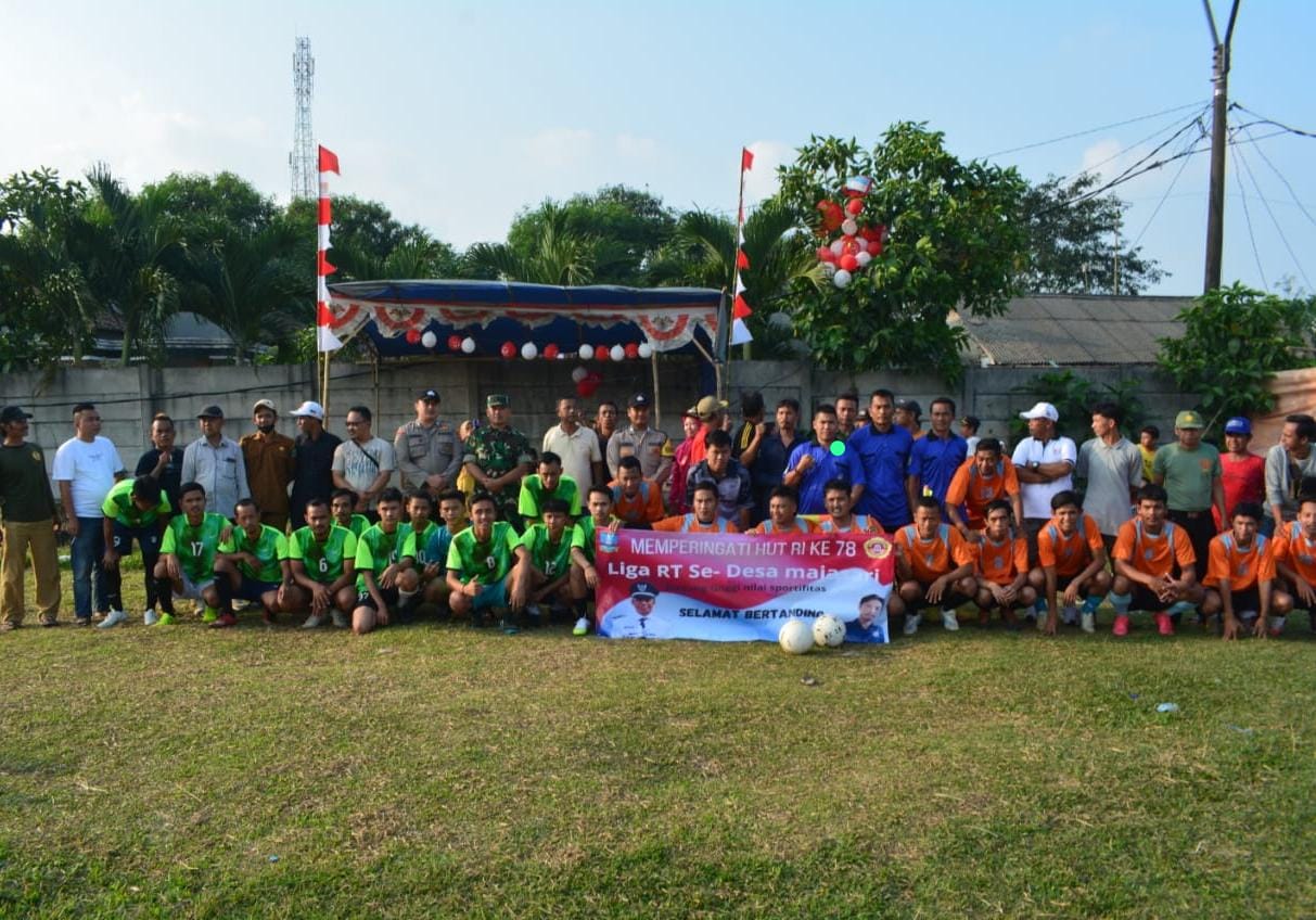 Meriahkan HUT RI ke 78, Desa Majasari Gelar Pertandingan Sepak Bola Antar RT