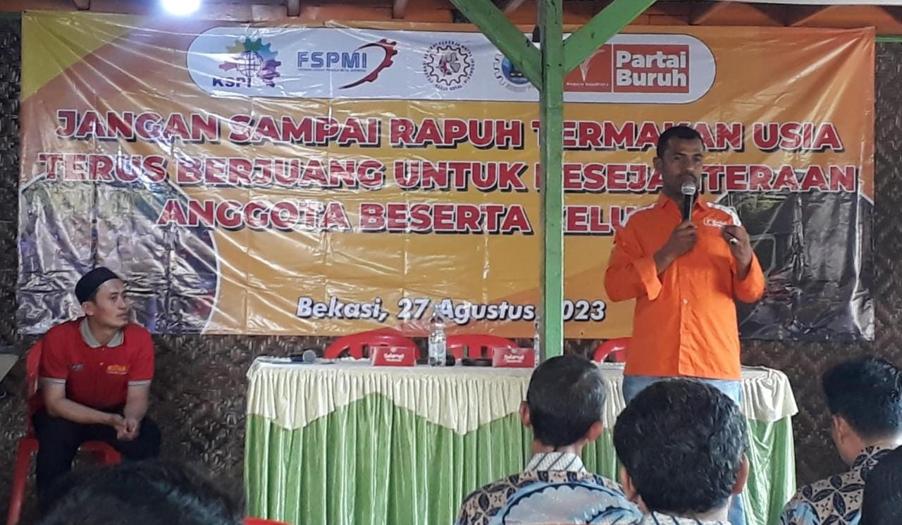 DPD Jamkeswatch Kabupaten Bekasi Bersama Caleg Partai Buruh Hadiri Musnik PUK SPL FSPMI Alcomex Indo