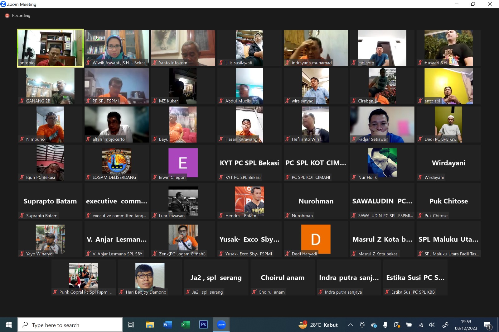 Mantapkan Rapimnas dan Rakernas, PP SPL FSPMI Gelar Zoom Meeting