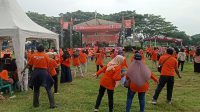 Senam Ceria Awali Kampanye Akbar Partai Buruh Jawa Timur