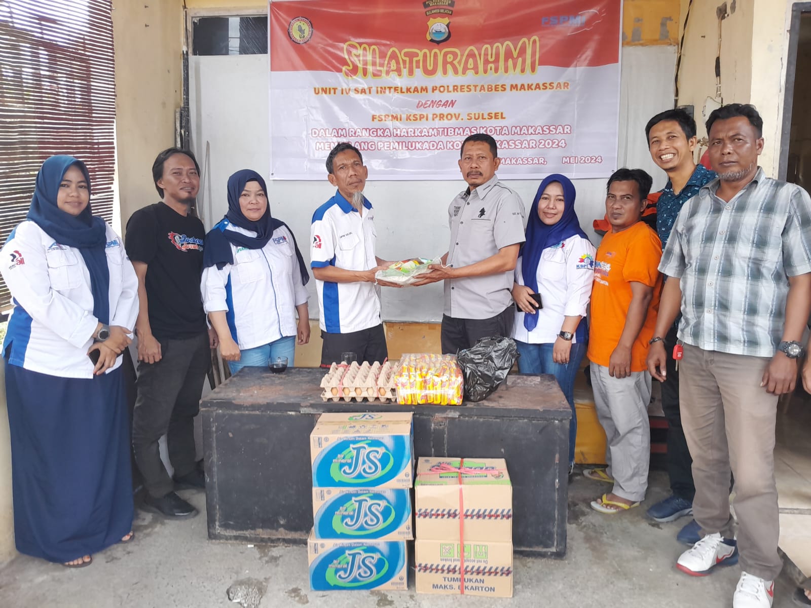 Silaturahmi Unit Intelkam Polrestabes Makassar Bersama DPW FSPMI Sulawesi Selatan