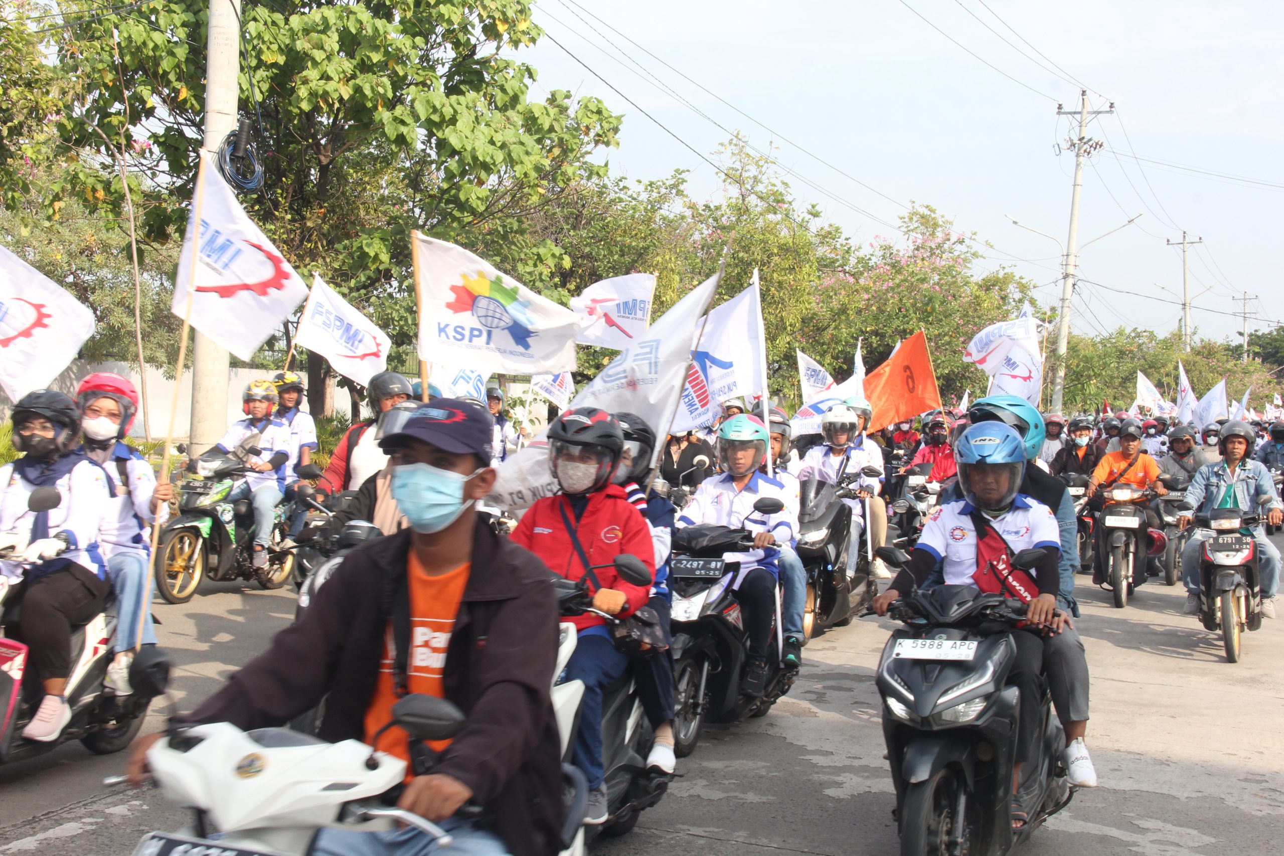 PUK SPAMK FSPMI PT. SAMI TF Rayakan May Day dengan Aksi Unjuk Rasa