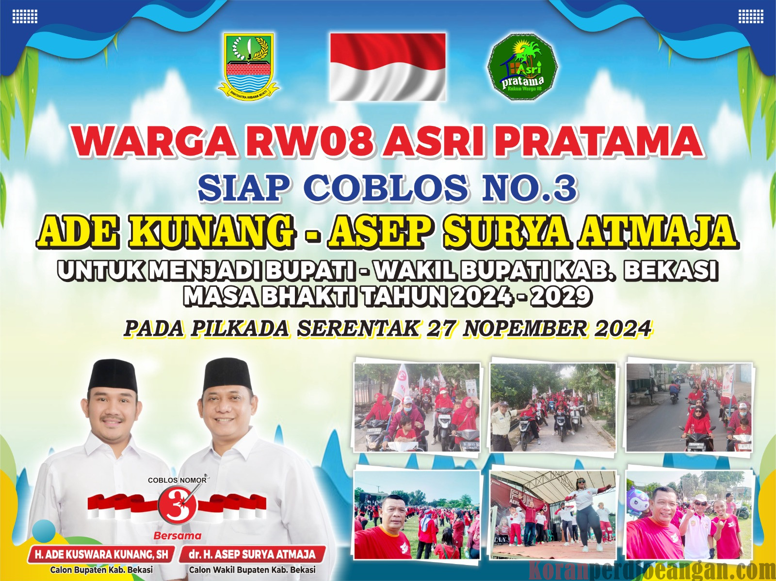 Warga RW 08 Asri Pratama Siap Coblos Calon Bupati – Wakil Bupati Bekasi Ade Kuswara Kunang – Asep Surya Atmaja