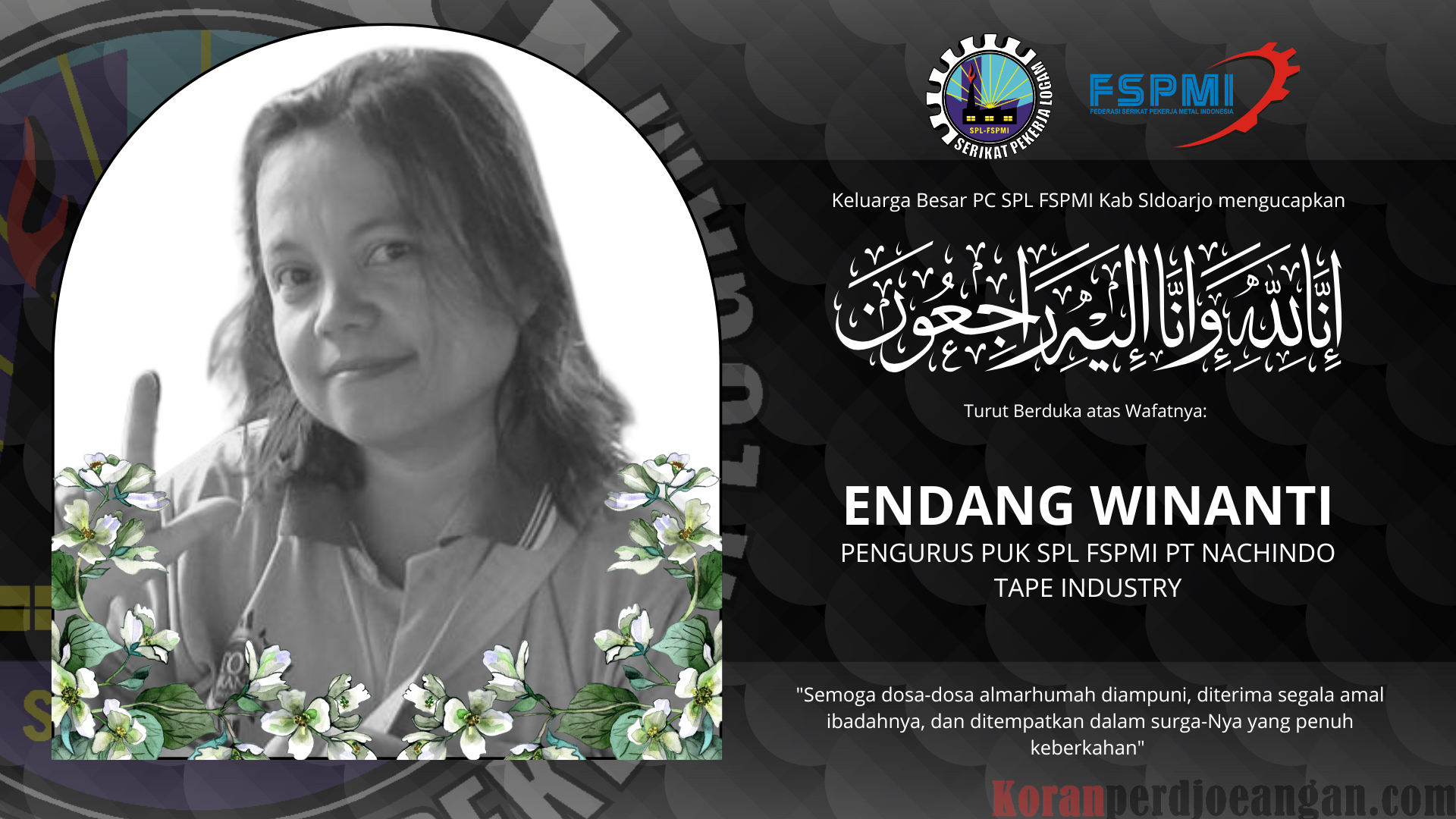Pengurus Serikat Pekerja PT Nachindo Tape Industry, Endang Winanti, Meninggal Dunia