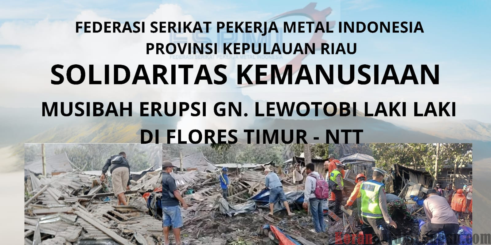 FSPMI Kepri Lakukan Penggalangan Dana untuk Korban Erupsi Gunung Lewotobi Laki-laki di Flores, NTT