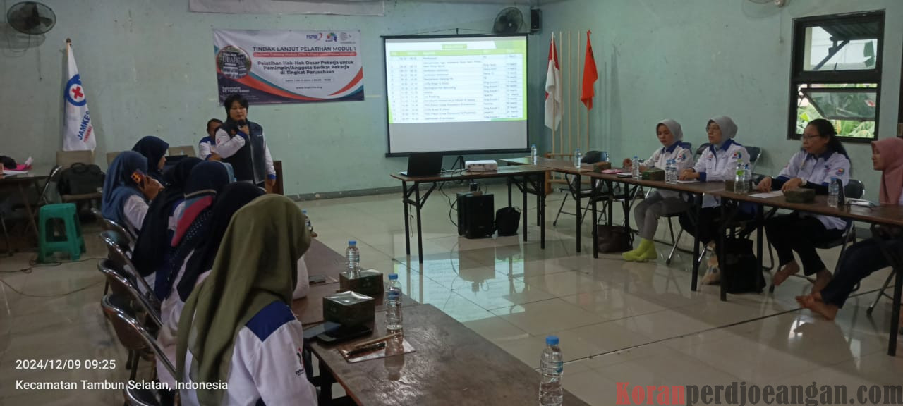 Perempuan FSPMI Bekasi Gelar Pelatihan Hak Dasar Pekerja di Tingkat Perusahaan