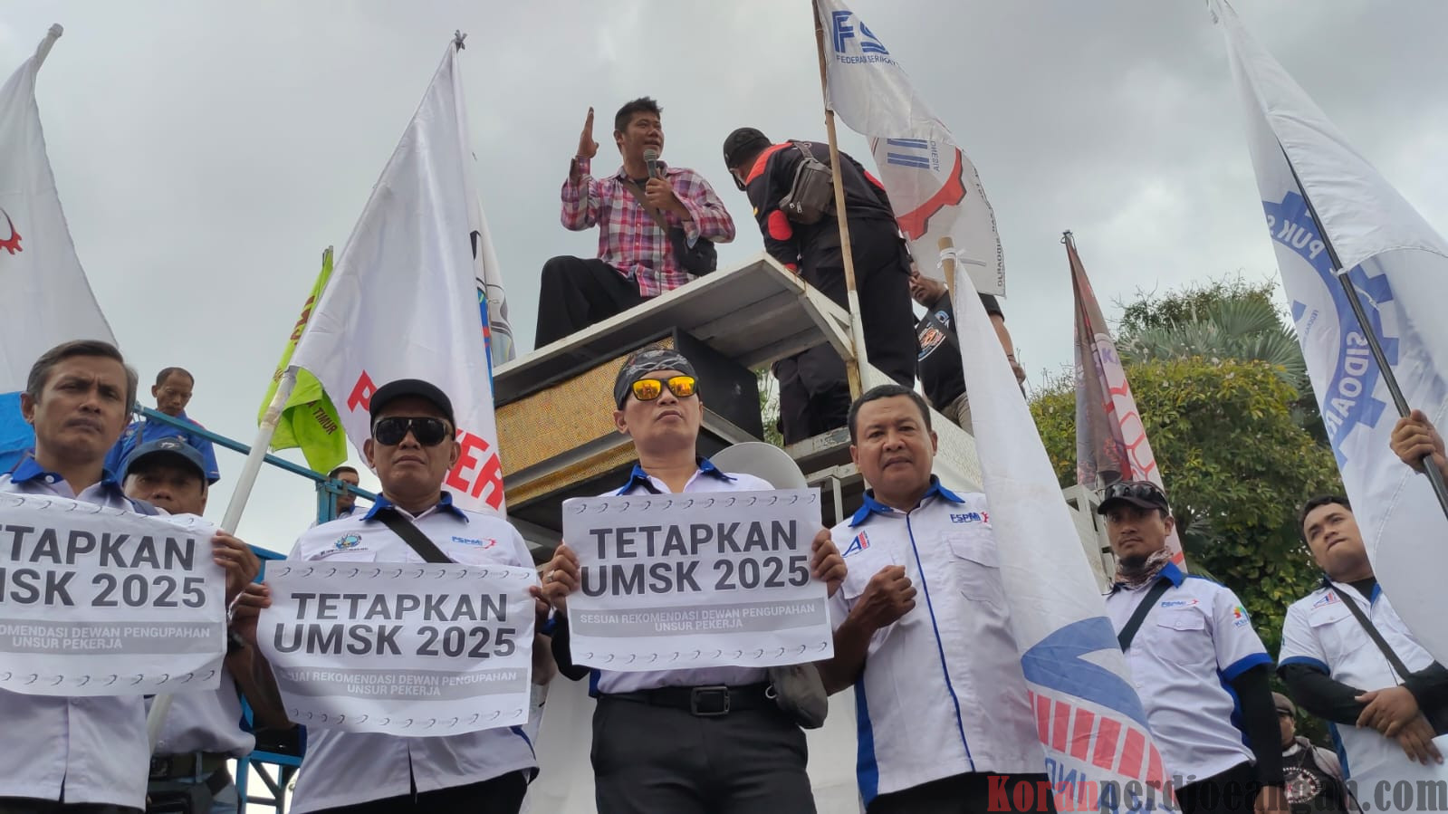 FSPMI-KSPI Jatim Kembali Desak Kenaikan UMK-UMSK, Demo Berlanjut
