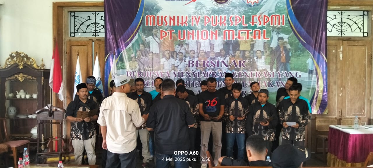 Usman Terpilih Kembali sebagai Ketua PUK SPL FSPMI PT Union Metal Periode 2025 – 2029