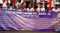 Ratusan Buruh PUK SPAMK FSPMI PT SAMI TF Bersama ABJaT Peringati May Day dengan Aksi Unjuk Rasa