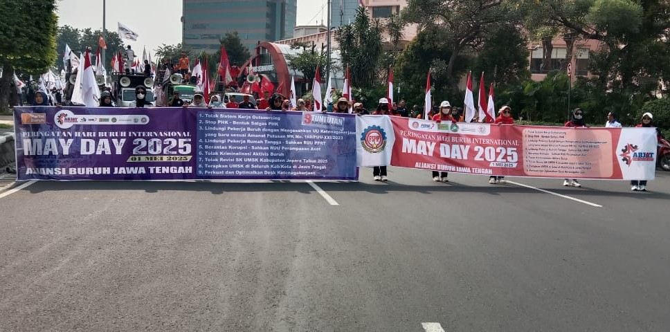 Aliansi Buruh Jawa Tengah Gelar Aksi May Day, Suarakan 9 Tuntutan Ketenagakerjaan