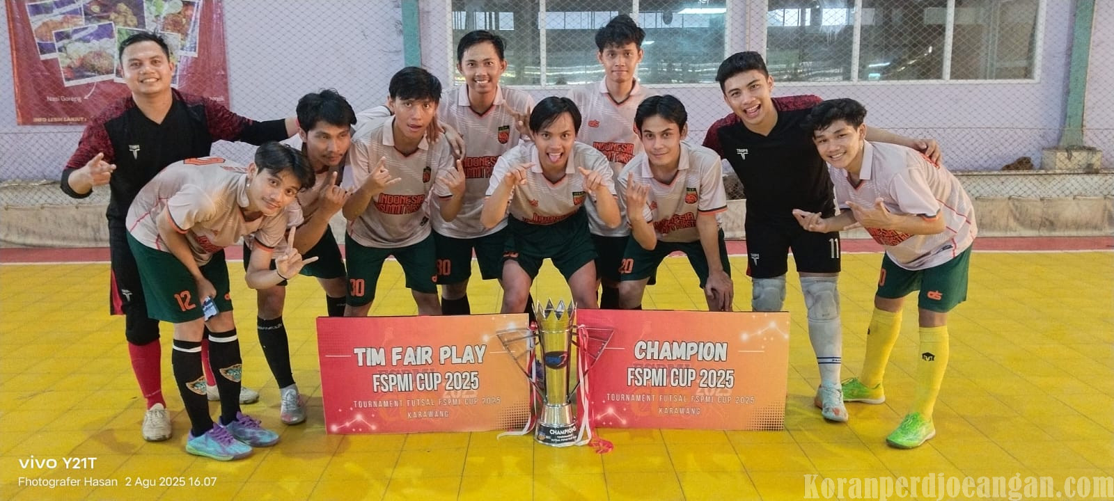 PUK SPAMK FSPMI PT. ITSP Raih Juara Turnamen Futsal FSPMI Cup Karawang 2025