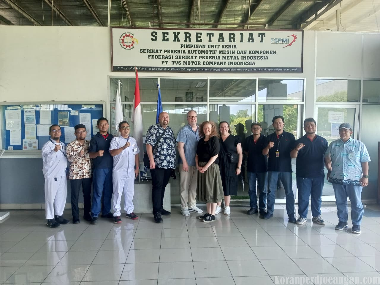 Delegasi Serikat Pekerja Finlandia Kunjungi PUK SPAMK FSPMI PT TVS Motor Company Indonesia: Perkuat Solidaritas dan Wawasan Hubungan Industrial Global