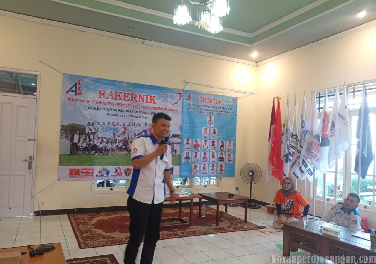 Sekretaris PC SPAI FSPMI Bogor Tekankan Amanah Pembentukan Komisaris Perusahaan dalam Rakernik PUK SPAI FSPMI PT Indomarco Prismatama