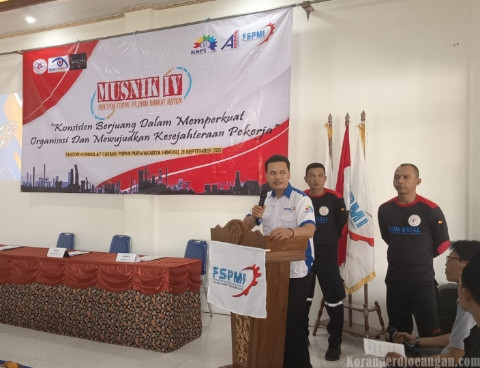Disaksikan Kadisnaker, Hadi Hermawan Membuka Musnik IV Serikat Pekerja FSPMI PT Indo Bharat Rayon