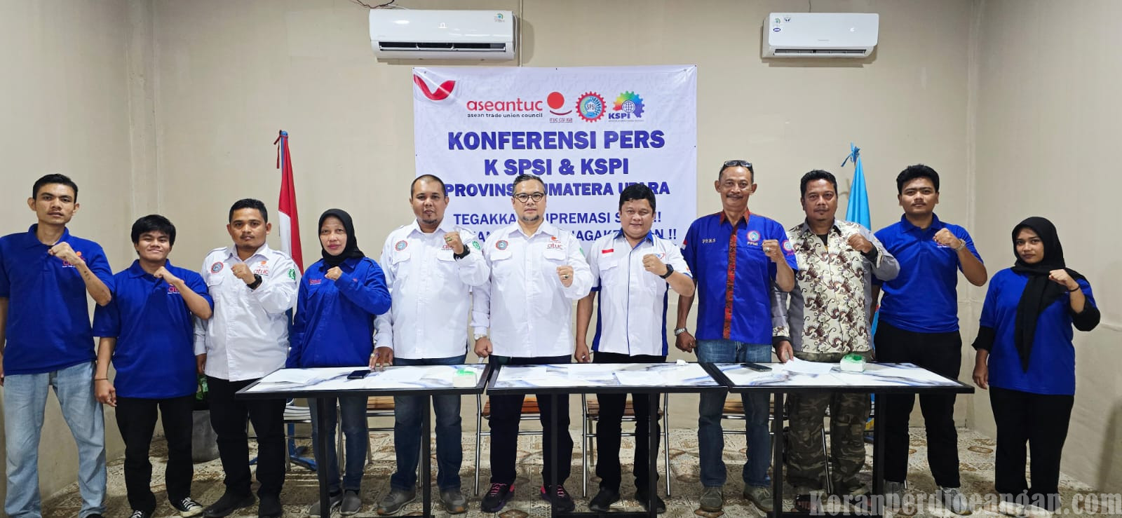 K SPSI AGN Sumut Dan KSPI Sumut Gelar Konferensi Pers : Tegakkan Supremasi Sipil Dan Sahkan RUU Ketenagakerjaan