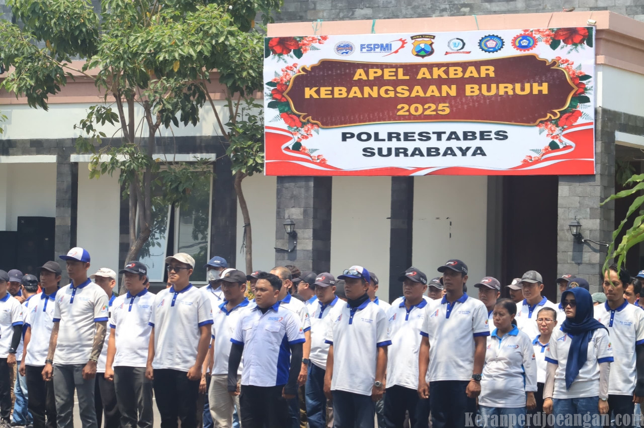 Sinergi FSPMI Surabaya dan Polrestabes Surabaya: Apel Kebangsaan Dukung Situasi Kamtibmas Kondusif di Kota Surabaya