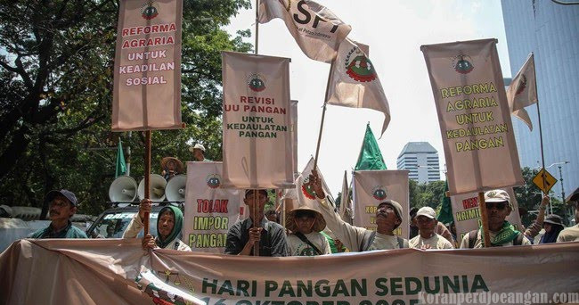 Gelar Aksi di Hari Pangan Sedunia, SPI : Reforma Agraria sebagai Kunci Kedaulatan Pangan Nasional