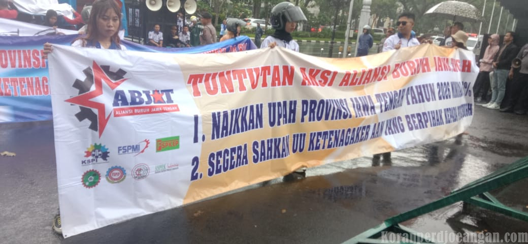 Aliansi Buruh Jawa Tengah Desak Kenaikan Upah 2026 Sebesar 10,5 Persen dan Pembentukan UU Ketenagakerjaan Baru