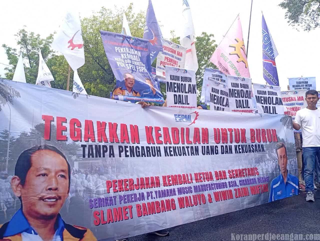 Buruh FSPMI Mengepung MA: Yamaha Jangan Sembunyi di Balik Seragam Hukum