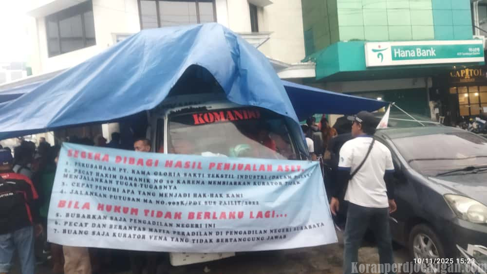 Hujan Angin Tak Surutkan Semangat Perjuangan Buruh PT Rama Gloria