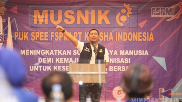Kehadiran Wakil Bupati Bekasi Warnai MUSNIK VIII PUK SPEE FSPMI PT. Kyosha Indonesia