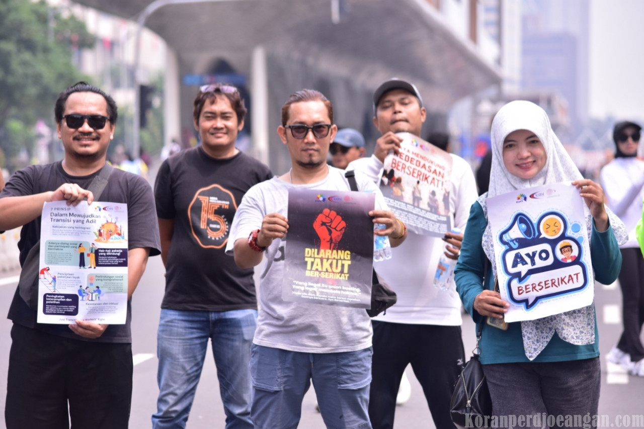 Media KSPI Suarakan Dilarang Takut Berserikat di Arena CFD Thamrin