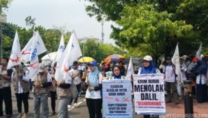 SPEE FSPMI Gelar Aksi Lanjutan ke Mahkamah Agung, Buruh Tegaskan Tolak Dalil Disharmonis