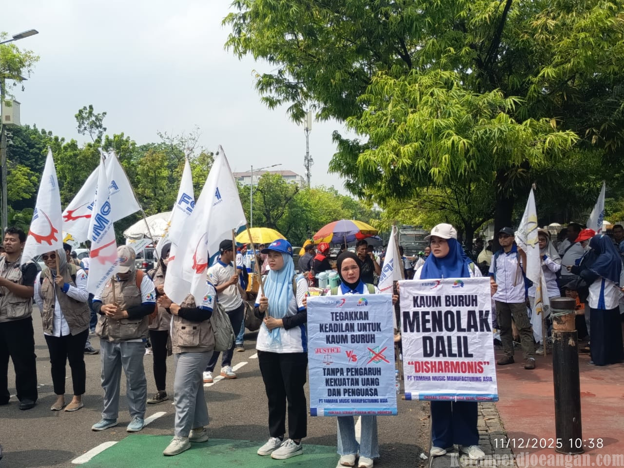 SPEE FSPMI Gelar Aksi Lanjutan ke Mahkamah Agung, Buruh Tegaskan Tolak Dalil Disharmonis