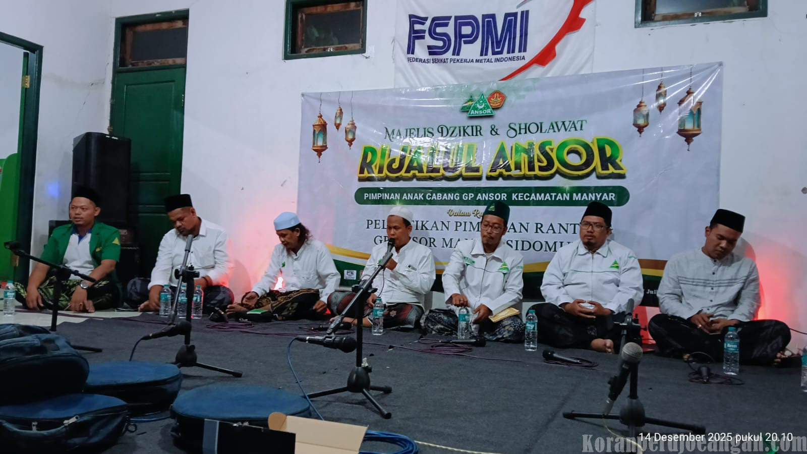 SPDT FSPMI Gresik Jadi Tuan Rumah Majelis Dzikir dan Sholawat Rutinan PAC GP Ansor Manyar